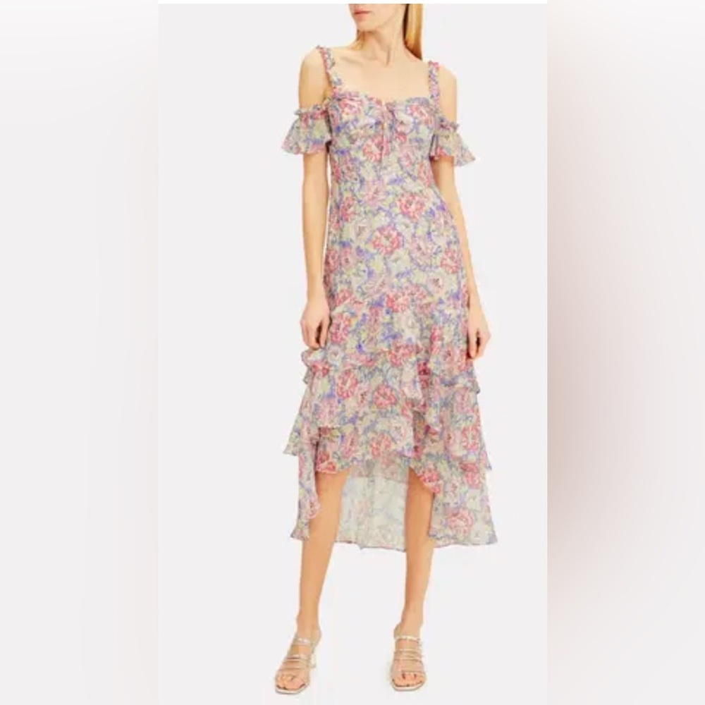 INTERMIX  Silk High Low Floral Dress - like new/ worn once